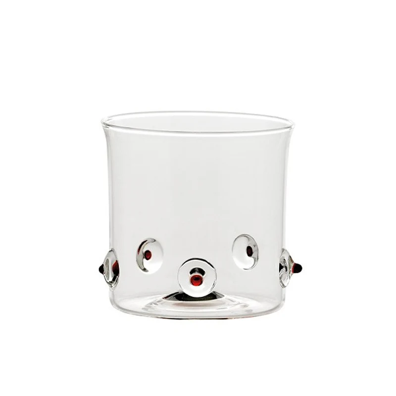 38 cl - Patèa Bicchiere Acqua Punti Colorati in Vetro Borosilicato - Set 6 Pezzi