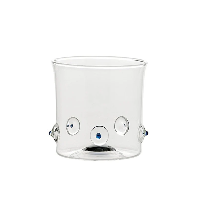 38 cl - Patèa Bicchiere Acqua Punti Colorati in Vetro Borosilicato - Set 6 Pezzi