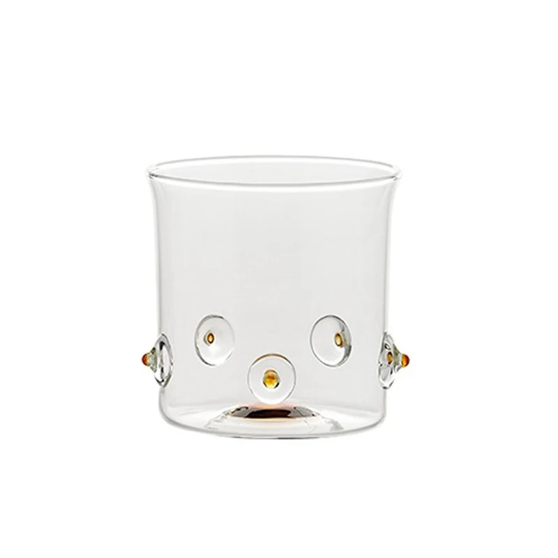 38 cl - Patèa Bicchiere Acqua Punti Colorati in Vetro Borosilicato - Set 6 Pezzi