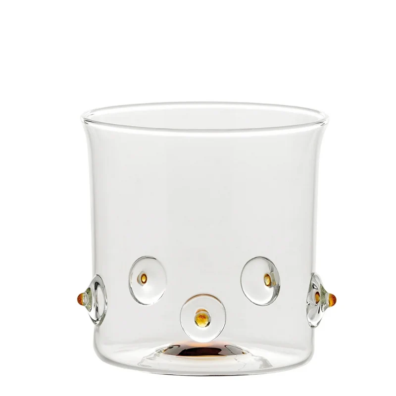 38 cl - Patèa Bicchiere Acqua Punti Colorati in Vetro Borosilicato - Set 6 Pezzi