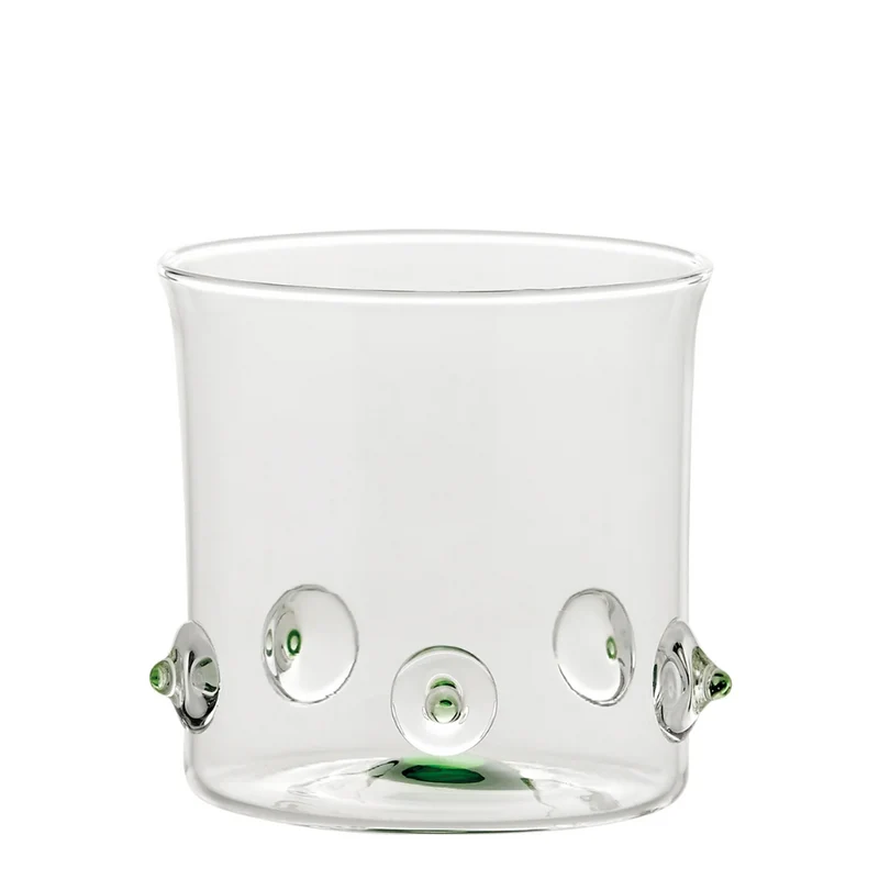 38 cl - Patèa Bicchiere Acqua Punti Colorati in Vetro Borosilicato - Set 6 Pezzi