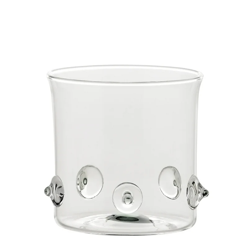 38 cl - Patèa Bicchiere Acqua Punti Colorati in Vetro Borosilicato - Set 6 Pezzi