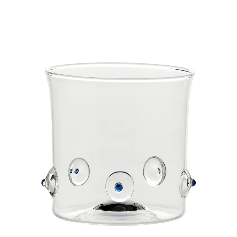 38 cl - Patèa Bicchiere Acqua Punti Colorati in Vetro Borosilicato - Set 6 Pezzi