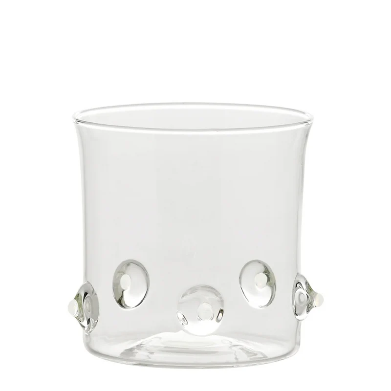 38 cl - Patèa Bicchiere Acqua Punti Colorati in Vetro Borosilicato - Set 6 Pezzi