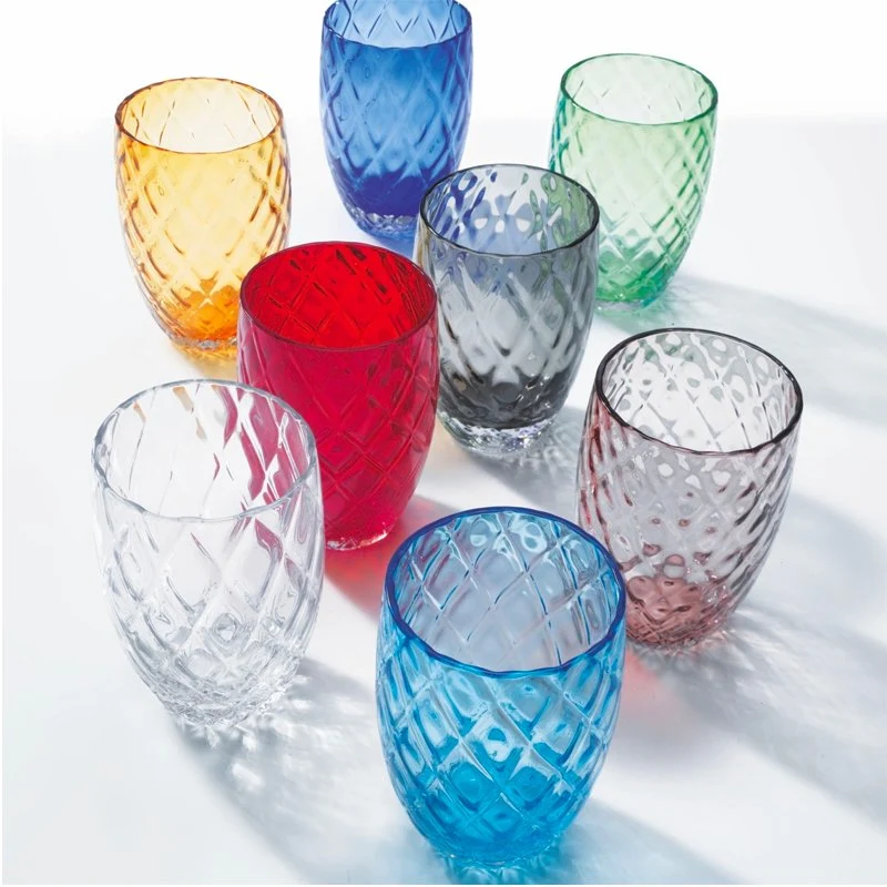 38 cl - Losanghe Bicchiere Acqua in Vetro Soffiato - Set 6 Pezzi