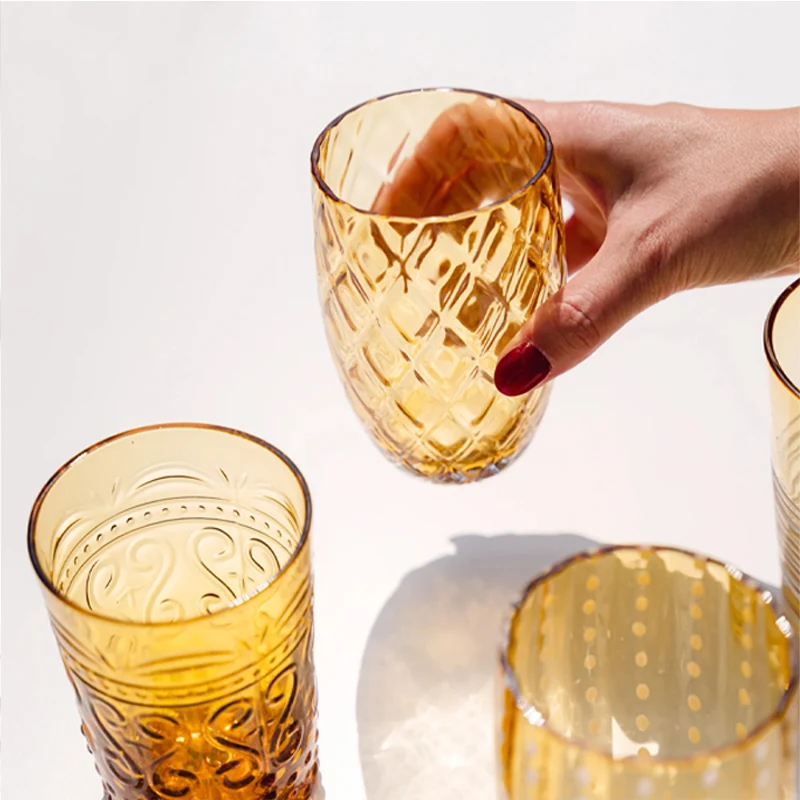 38 cl - Losanghe Bicchiere Acqua in Vetro Soffiato - Set 6 Pezzi
