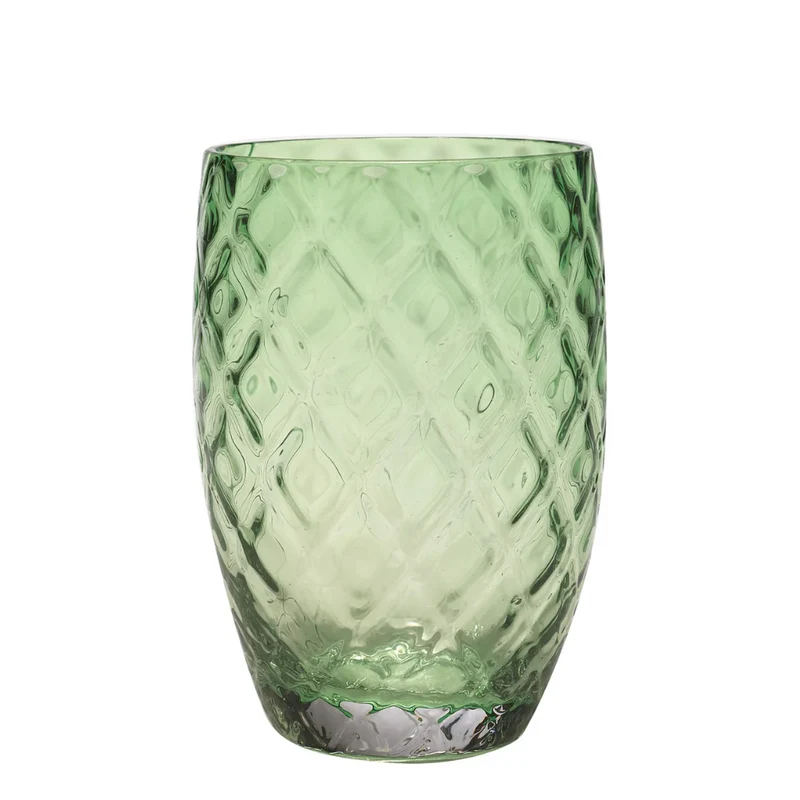 38 cl - Losanghe Bicchiere Acqua in Vetro Soffiato - Set 6 Pezzi