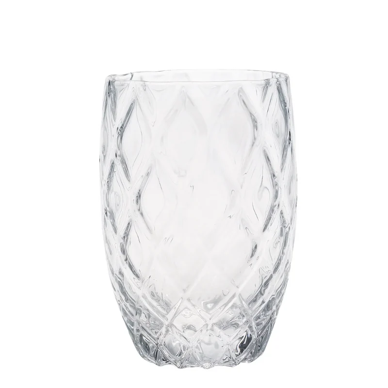 38 cl - Losanghe Bicchiere Acqua in Vetro Soffiato - Set 6 Pezzi