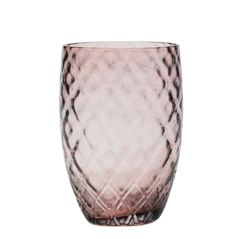 38 cl - Losanghe Bicchiere Acqua in Vetro Soffiato - Set 6 Pezzi