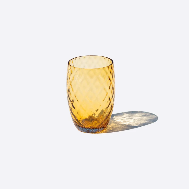 38 cl - Losanghe Bicchiere Acqua in Vetro Soffiato - Set 6 Pezzi