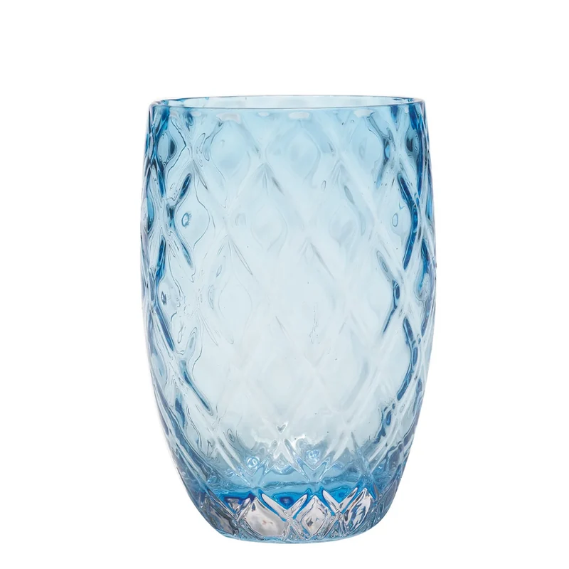 38 cl - Losanghe Bicchiere Acqua in Vetro Soffiato - Set 6 Pezzi