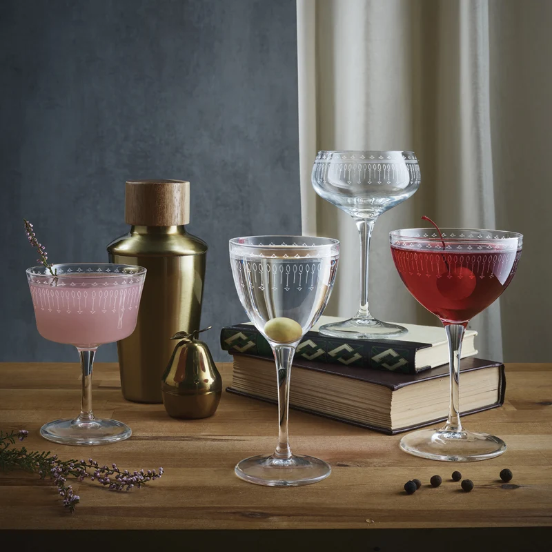 25 cl - Bartender Novecento Calice Cocktail in Vetro - Set 6 Pezzi