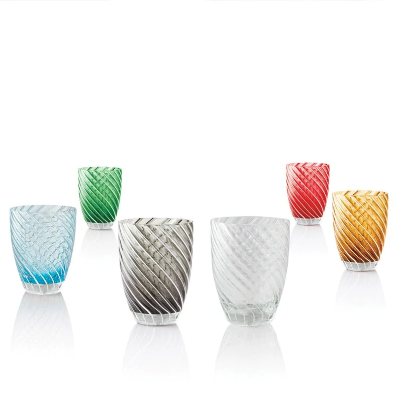 38 cl - Vertigo Bicchiere Acqua in Vetro - Set 6 Pezzi