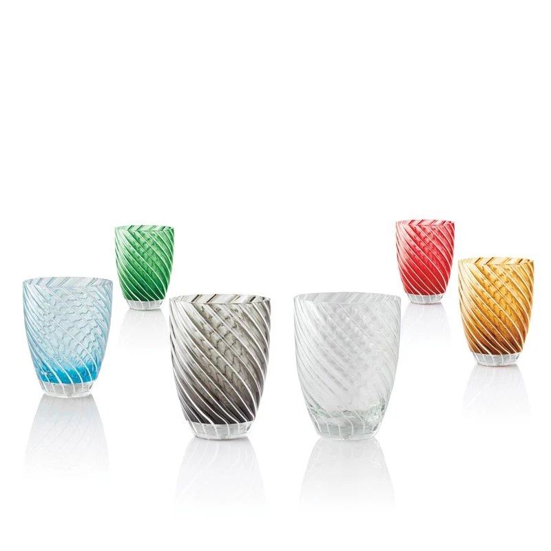 38 cl - Vertigo Bicchiere Acqua in Vetro - Set 6 Pezzi