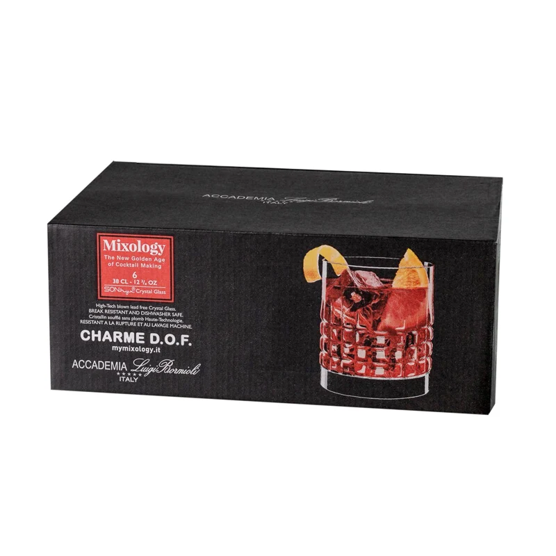 38 cl - Mixology Bicchiere Whisky in Vetro - Set 6 Pezzi