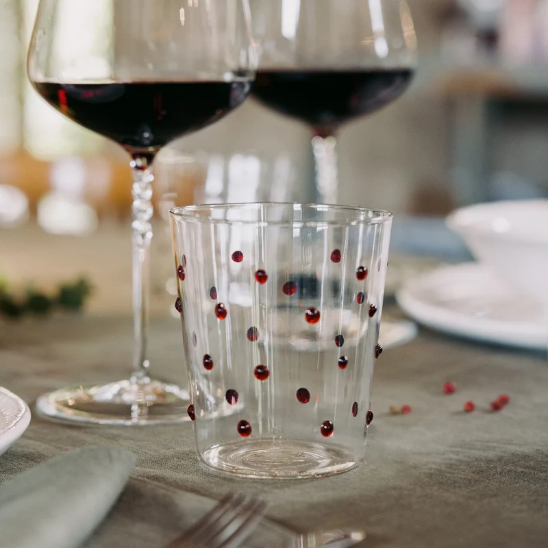 45 cl - Party Bicchiere Bibita Pallini Colorati in Vetro Borosilicato - Set 6 Pezzi