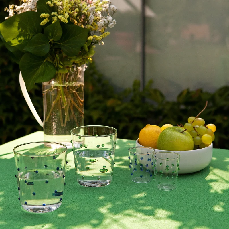 45 cl - Party Bicchiere Bibita Pallini Colorati in Vetro Borosilicato - Set 6 Pezzi