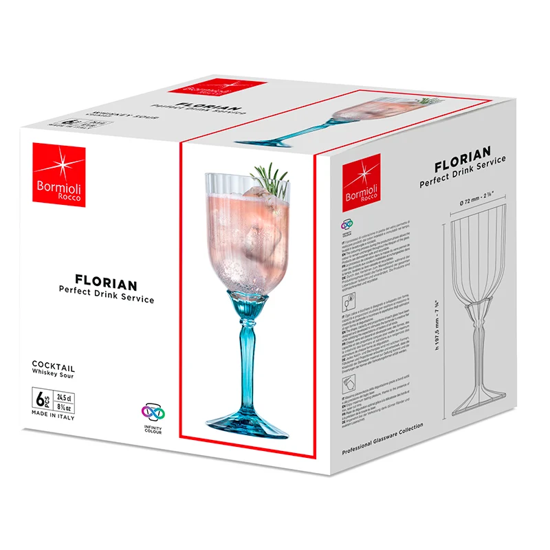 24.5 cl - Florian Calice Cocktail in Vetro - Set 6 Pezzi