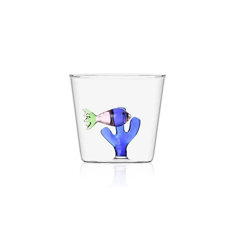 30 cl - Marine Garden Bicchiere Acqua Pesce Con Alga in Vetro Borosilicato