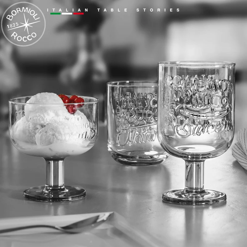 28 cl - Graphica Coppa Dessert in Vetro Temperato - Set 6 Pezzi