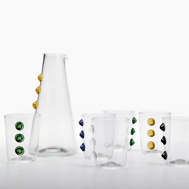 37 cl - Petoni Bicchiere Acqua 3 Punti Verticali in Vetro Borosilicato - Set 6 Pezzi