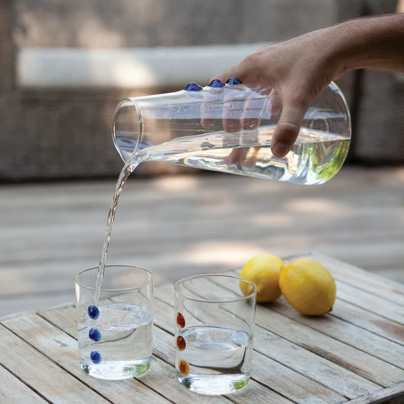 37 cl - Petoni Bicchiere Acqua 3 Punti Verticali in Vetro Borosilicato - Set 6 Pezzi