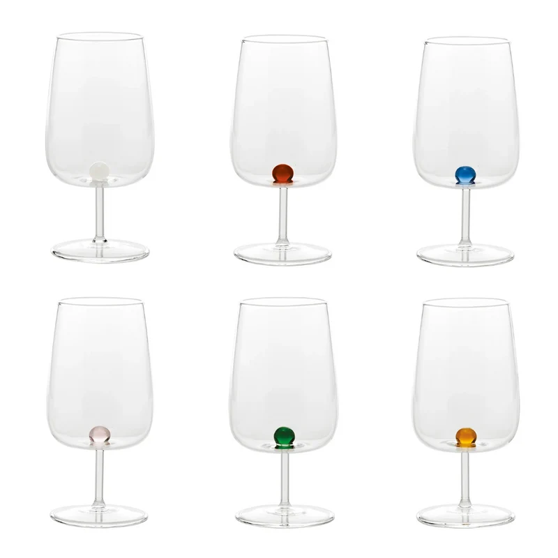 38 cl - Bilia Calice Vino Multiuso Bilia Colorata in Vetro Borosilicato - Set 6 Pezzi