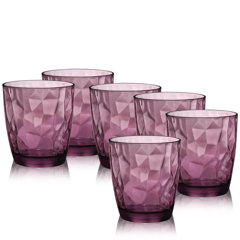 38.5 cl - Diamond Bicchiere Acqua in Vetro - Set 6 Pezzi