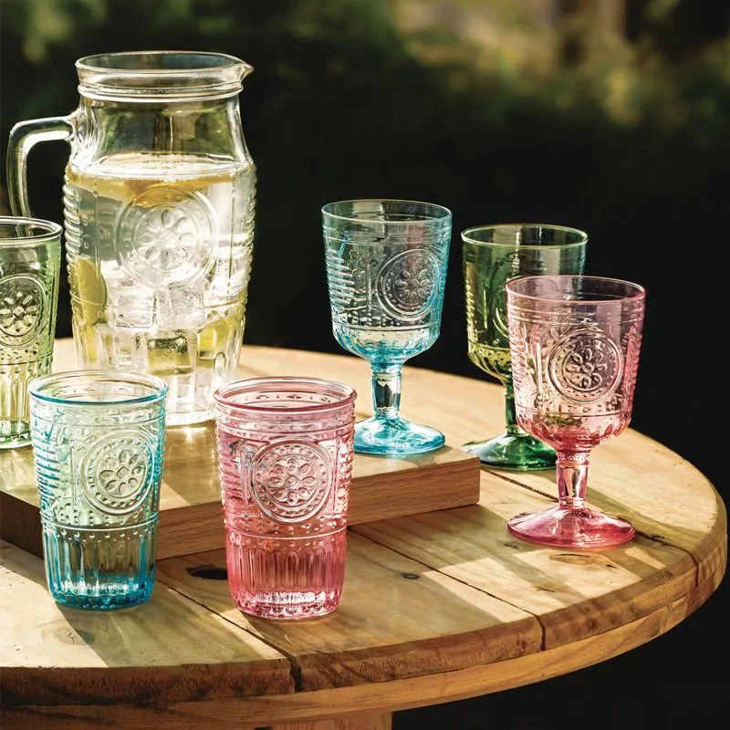 34 cl - Romantic Bicchiere Acqua in Vetro - Set 4 Pezzi