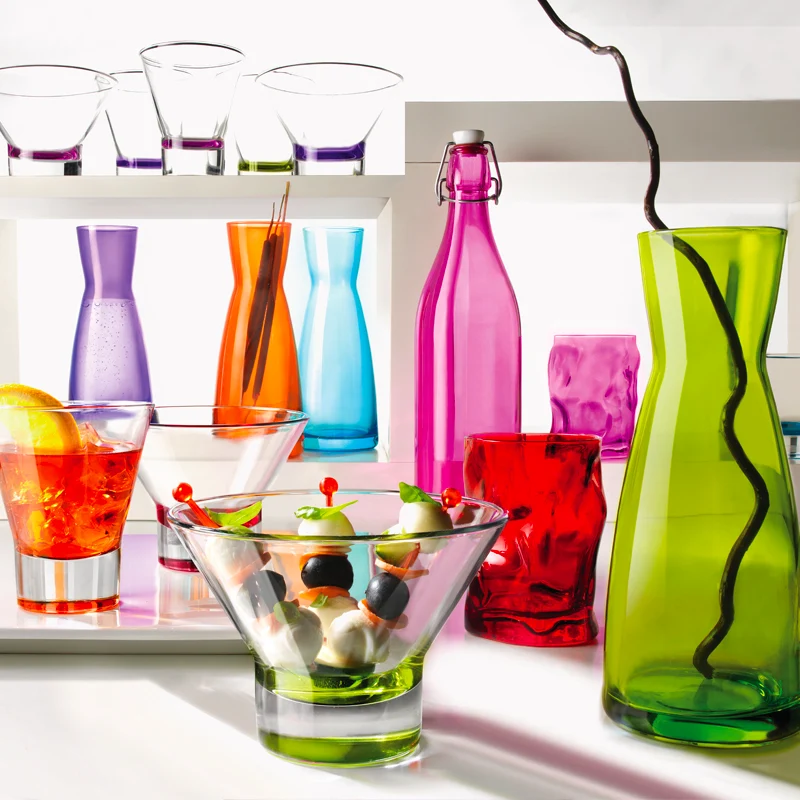 1 Litro - Giara Bottiglia Acqua in Vetro - Set 6 Pezzi