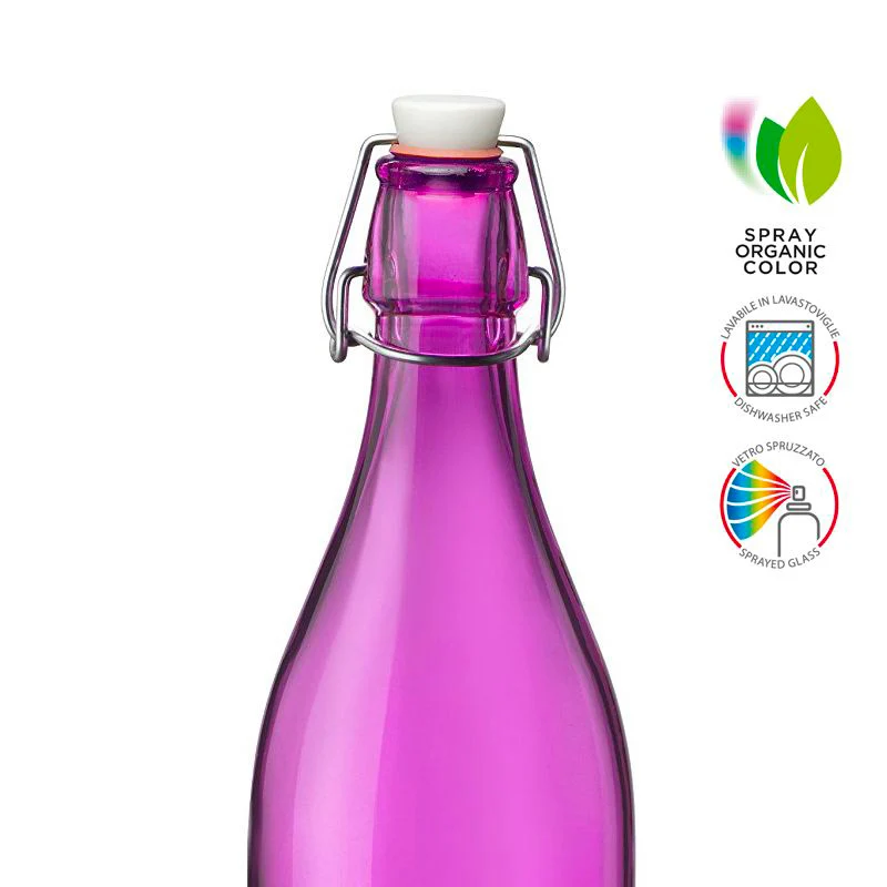 1 Litro - Giara Bottiglia Acqua in Vetro - Set 6 Pezzi