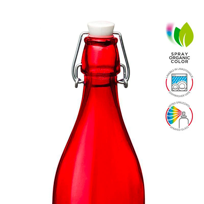 1 Litro - Giara Bottiglia Acqua in Vetro - Set 6 Pezzi