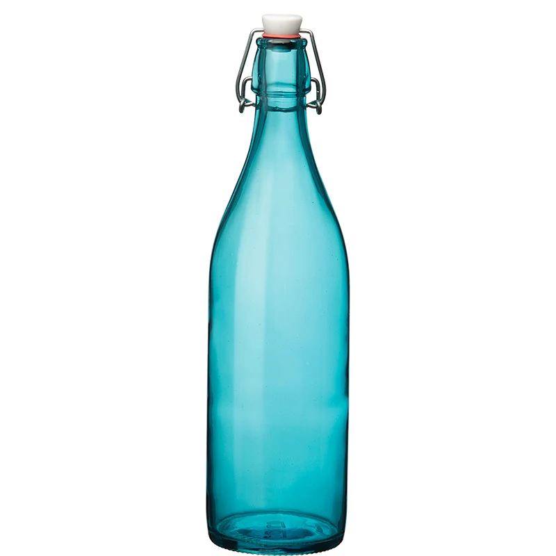 1 Litro - Giara Bottiglia Acqua in Vetro - Set 6 Pezzi