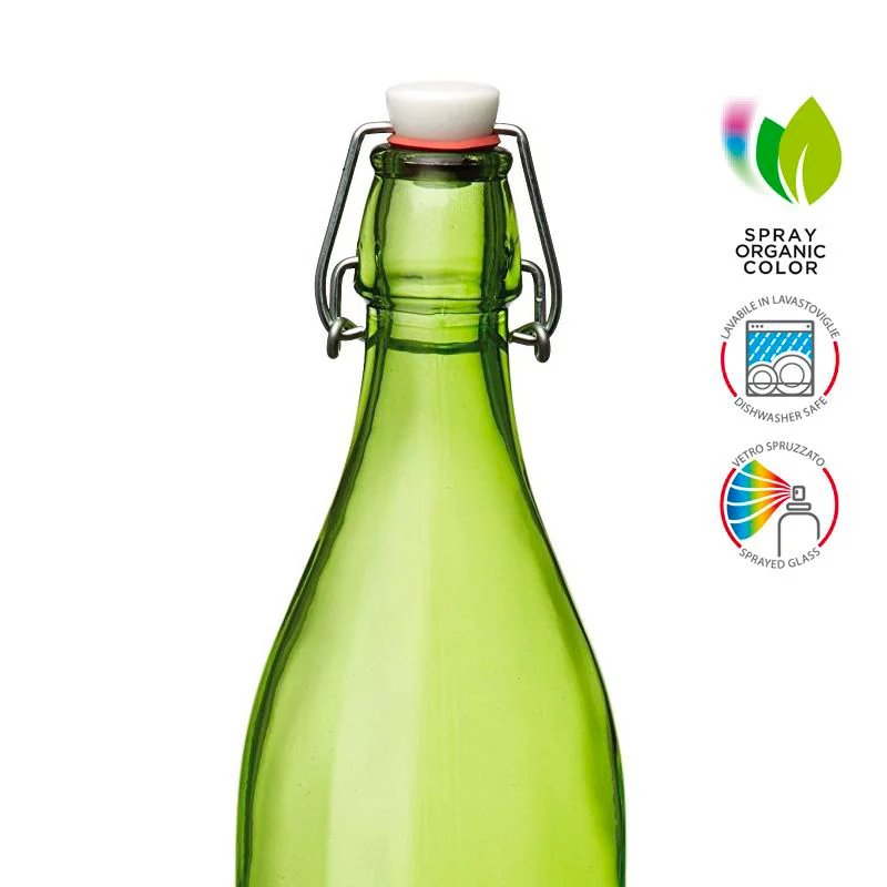 1 Litro - Giara Bottiglia Acqua in Vetro - Set 6 Pezzi